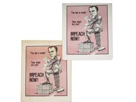 VINTAGE AMERICAN NEW YORK NIXON IMPEACHMENT POSTERS