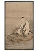 ANTIQUE CHINESE IMMORTAL WATERCOLOR PAINTING FRAMED PIC-0