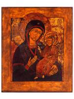 ANTIQUE RUSSIAN ORTHODOX TIKHVIN MOTHER OF GOD ICON