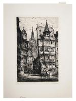 ANTIQUE GERMAN FRANKFURT ETCHING BY PAUL GEISSLER