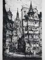 ANTIQUE GERMAN FRANKFURT ETCHING BY PAUL GEISSLER