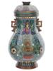 ANTIQUE CHINESE QING CLOISONNE ENAMEL LIDDED JAR PIC-0