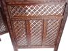 ANTIQUE FOUR PANEL WOOD CARVED ROOM DIVIDER PIC-3