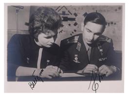 SOVIET SPACE TERESHKOVA BYKOVSKY AUTOGRAPH PHOTO