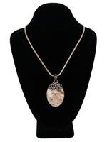 STERLING SILVER CHAIN NECKLACE WITH JASPER PENDANT