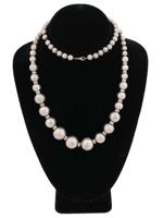 STERLING SILVER GRADUATED BALL BEADED NECKLACE