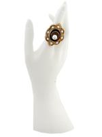GUCCI GILT BRASS FRESHWATER PEARLS STATEMENT RING