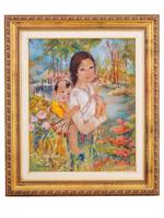 LE THI LUU VIETNAMESE MIXED MEDIA PAINTING OF MOTHER