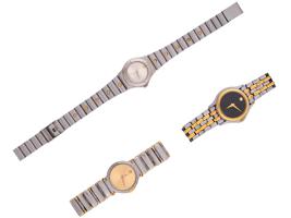 THREE VINTAGE MOVADO WRIST WATCHES OF VARIOUS DESIGNS