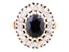 14K GOLD DIAMOND BLACK TOURMALINE COCKTAIL RING PIC-1