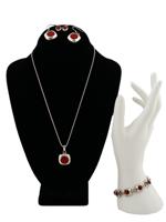 MEXICAN STERLING SILVER AND CARNELIAN JEWELRY SET