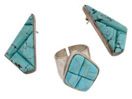 JAY KING DESERT ROSE STERLING TURQUOISE JEWELRY SET