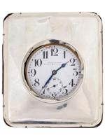 MAPPIN AND WEBB SILVER POCKET WATCH WITH DESK STAND