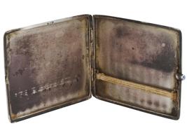 ANTIQUE GERMAN SILVER NIELLO CHECK CIGARETTE CASE