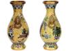 ANTIQUE CHINESE QING HANDLED CLOISONNE ENAMEL VASES PIC-2