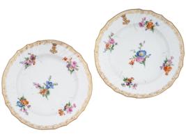 ANTIQUE KPM PORCELAIN DEEP PLATES WITH MONOGRAM