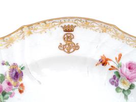 ANTIQUE KPM PORCELAIN DEEP PLATES WITH MONOGRAM