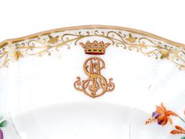 ANTIQUE KPM PORCELAIN DEEP PLATES WITH MONOGRAM