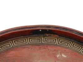 JAPANESE MEIJI GILT AND PATINATED BRONZE WALL PLATE