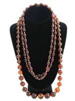 VINTAGE NAPIER FAUX COGNAC AMBER BEADED NECKLACES