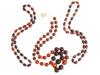 VINTAGE NAPIER FAUX COGNAC AMBER BEADED NECKLACES PIC-1