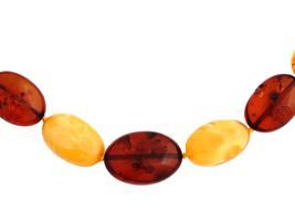 VINTAGE MIXED NATURAL AMBER BEADED NECKLACE