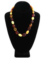 VINTAGE MIXED NATURAL AMBER BEADED NECKLACE