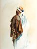 ORIENTAL MALE PORTRAIT WATERCOLOR PAINTING SIGNED PIC-1