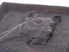 MID CENT HAND CARVED WOODEN BAS-RELIEF OF LIONESS PIC-3