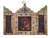 RUSSIAN SILVER ENAMEL HAND PAINTED ICON PENDANT PIC-1