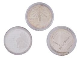 LIBERIAN AND AMERICAN COMMEMORATIVE SILVER COINS