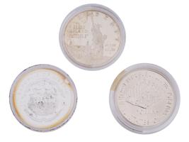 LIBERIAN AND AMERICAN COMMEMORATIVE SILVER COINS