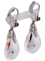 BACCARAT PSYDELIC STERLING CRYSTAL CLIP ON EARRINGS