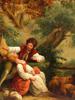 ANTIQUE 18TH C FRENCH GALANT SCENE OIL PAINTING PIC-1