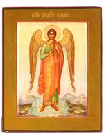 ANTIQUE RUSSIAN ICON OF ARCHANGEL RAFAEL SIGNED