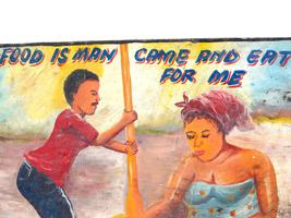 HAND PAINTED GHANA WEST AFRICA ADVERTISING SIGN