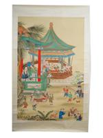 ANTIQUE CHINESE CHILDREN PLAYING PAINTING ON SROLL