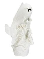 ANTIQUE CHINESE BLANC DE CHINE SCULPTURE OF FISH