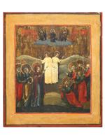 ANTIQUE RUSSIAN ORTHODOX ICON ASCENSION OF JESUS