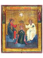 ANTIQUE ORTHODOX ICON CORONATION OF THE VIRGIN MARY