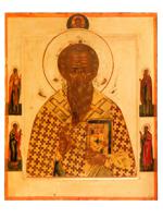 ANTIQUE 19TH C RUSSIAN ICON ANTIPAS OF PERGAMUM