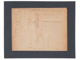 SCHOOL OF PARIS MIXED MEDIA PAINTING BY JULES PASCIN