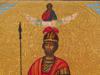 ANTIQUE RUSSIAN ORTHODOX JOHN THE WARRIOR ICON PIC-3