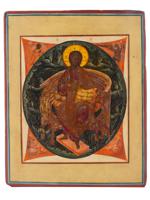 ANTIQUE RUSSIAN ORTHODOX CHRIST IN MAJESTY ICON