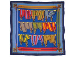 VINTAGE HERMES LES SANGLES SILK SCARF BY JOACHIM METZ