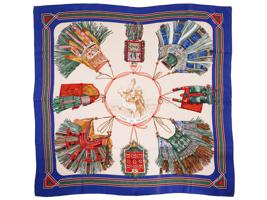 VINTAGE HERMES CUIRS DU DESERT SILK SCARF LA PERRIERE