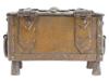 ANTIQUE MEDIEVAL REVIVAL FORGED IRON TRUNK CASKET PIC-3