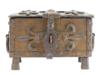 ANTIQUE MEDIEVAL REVIVAL FORGED IRON TRUNK CASKET PIC-1