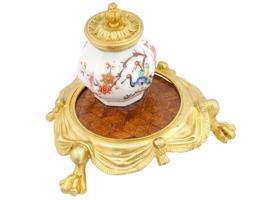 ANTIQUE FRENCH INKWELL ON STAND BY FREDERIC MASSIN