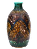 ANTIQUE JAPANESE MEIJI ERA GLAZED CERAMIC VASE